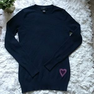 Navy Blue Heart Sweater